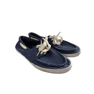 Coach "Malania" Blue Canvas Boat Shoes Women's 7